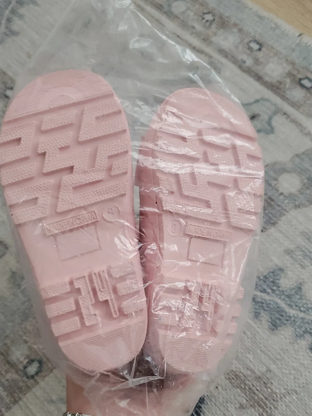 NWOT SweetHoney Whim And Wander Toddler Girls Pink Bow Rainboots Sz8